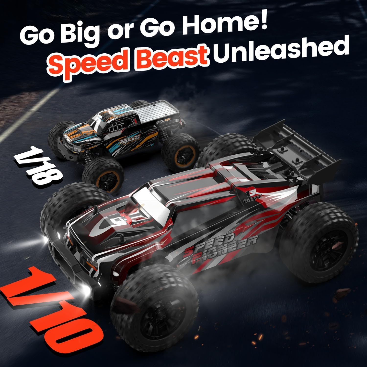 1:10 Scale Large RC Car with D - Rc Hobby Grade Monster Truck 评论和价格