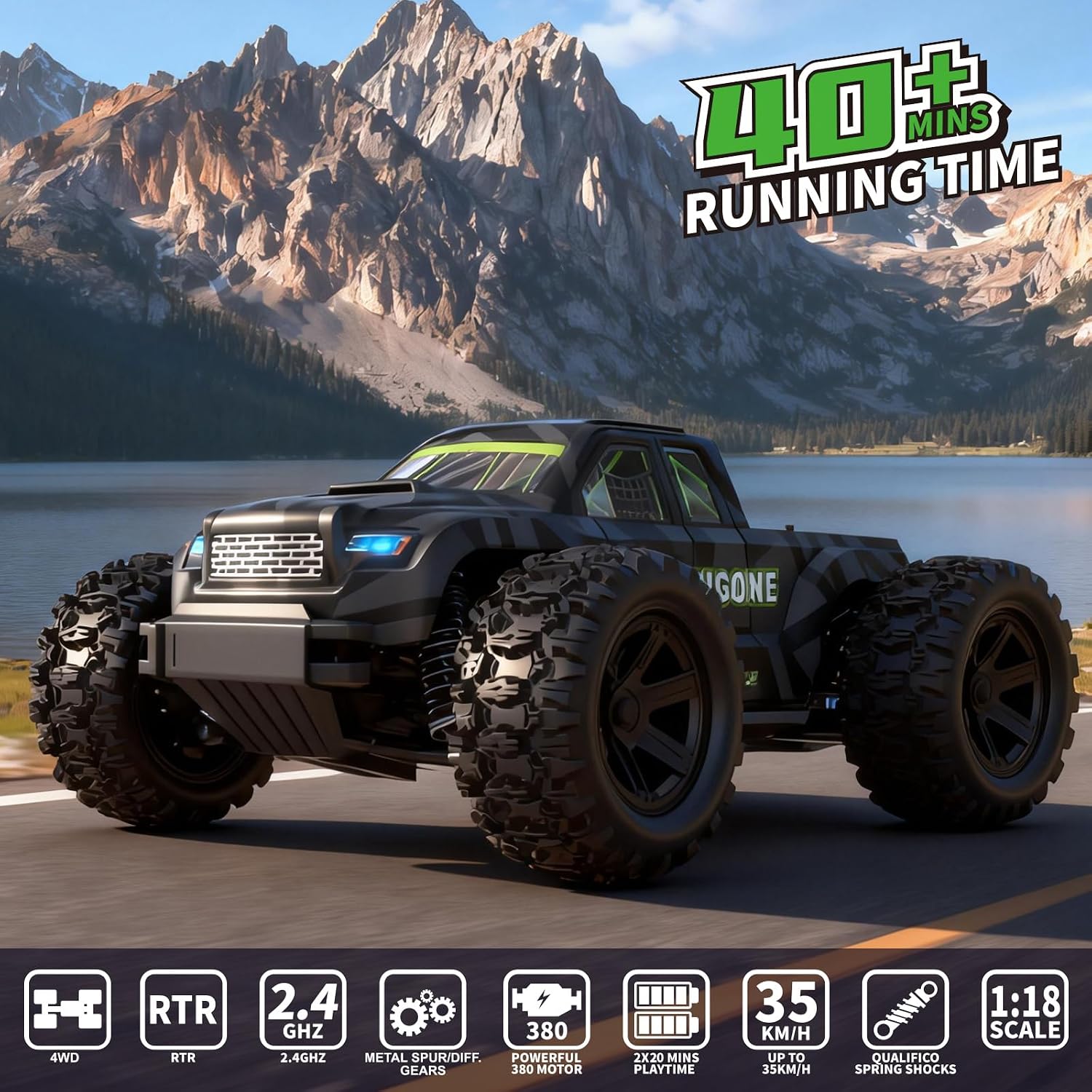 JT18W 1/18 Scale High Speed 35 - Rc Hobby Grade Monster Truck 评论和价格